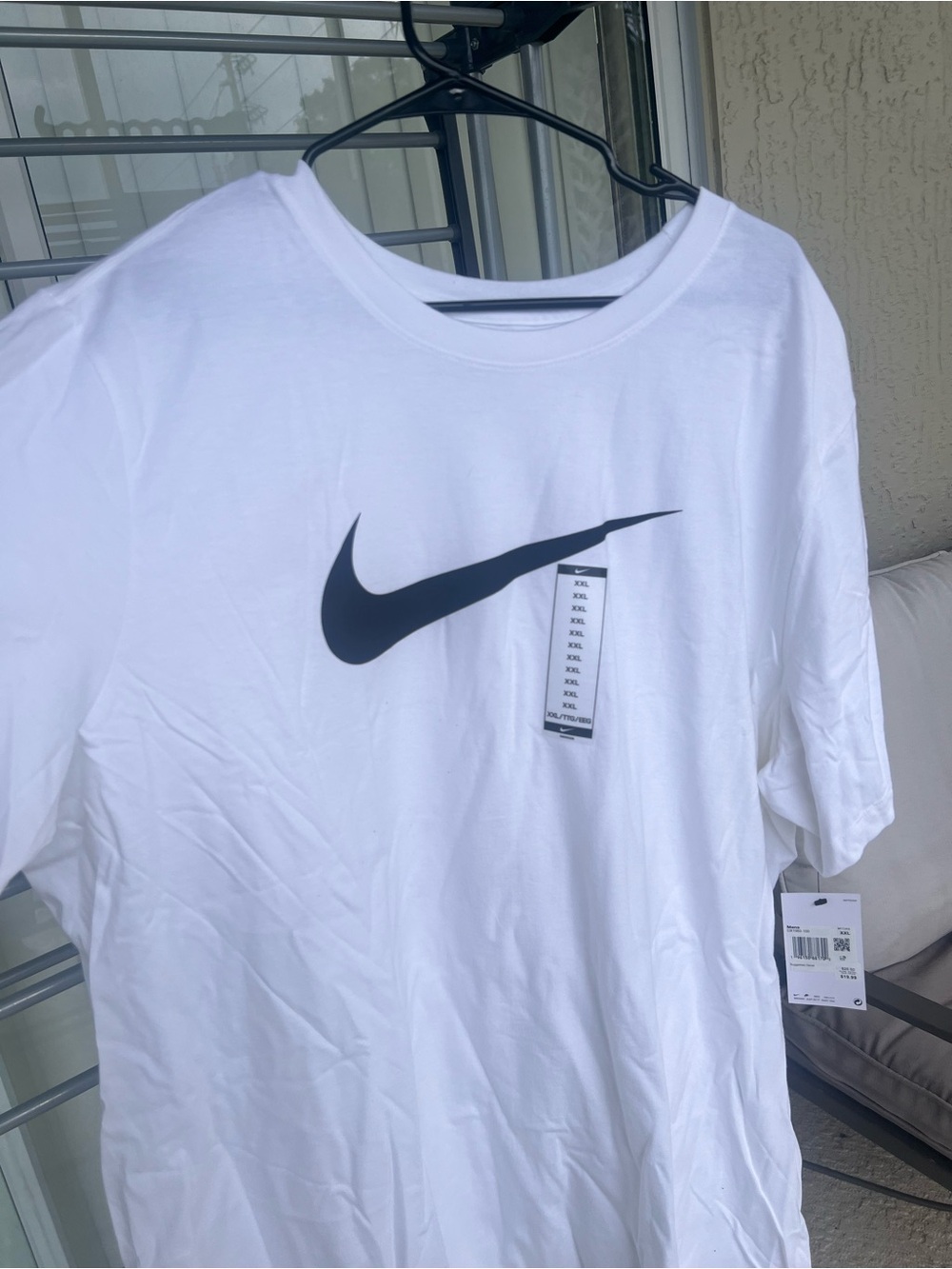 Nike White Short Sleeve Tee with Black Swoosh